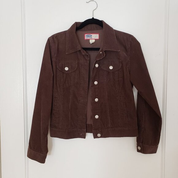 Old Navy Y2K brown corduroy jacket women's size S 100% cotton - Picture 1 of 12